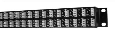 [48 E1 Balun Panel with Type 43 coax connectors back veiw]