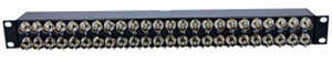 [Photo of 24 E1 Balun Panel with BNC coax connectors]